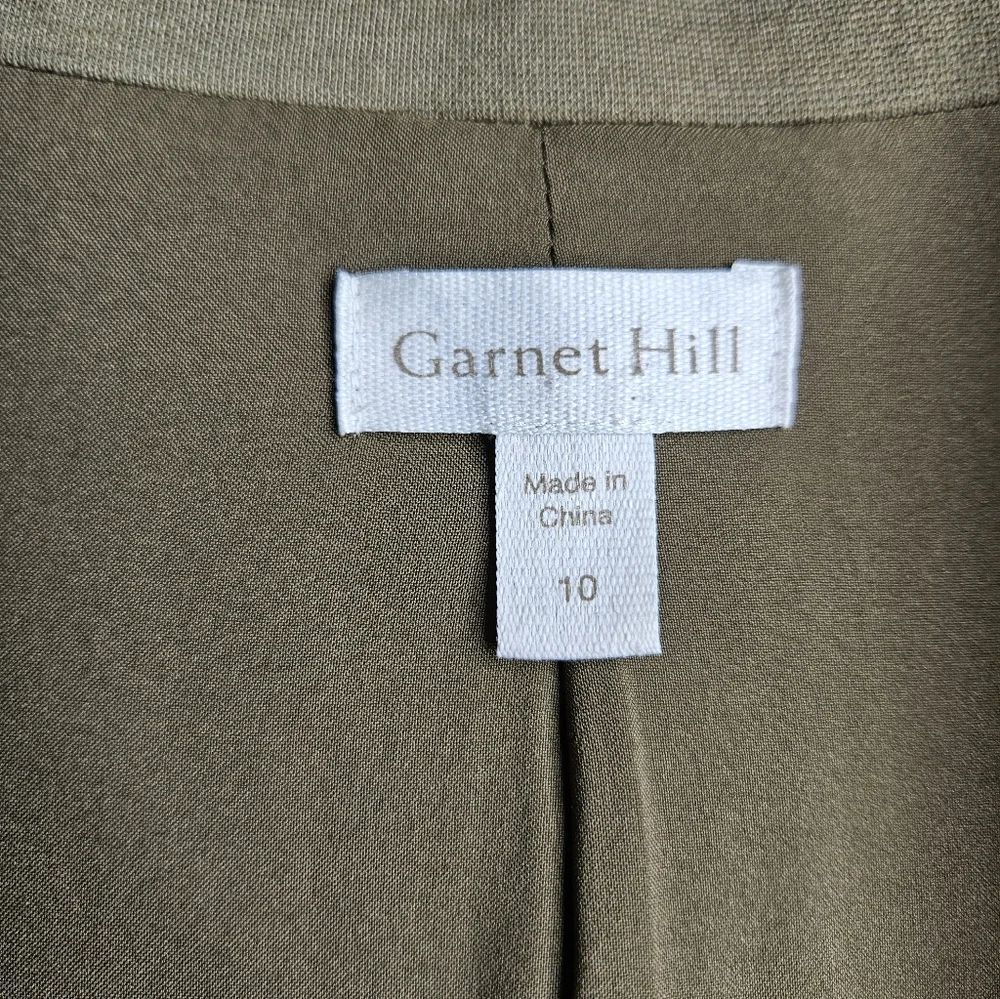 Garnet Hill Relaxed Knit Bkazer Olive Green Women's Size 10 - Picture 5 of 12